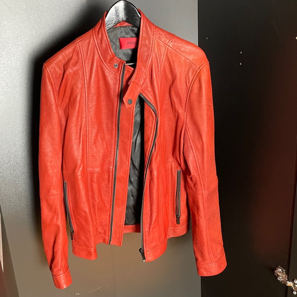Hugo boss leather jacket